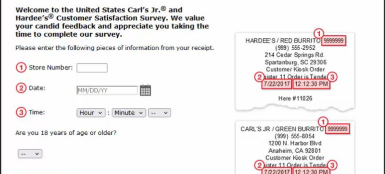 Hardee’s® Carl’s Jr. ® Customer Satisfaction Feedback Survey on TellHappyStar.com